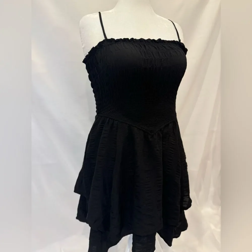 Black Dress with Ruched Top - Picture 4 of 6